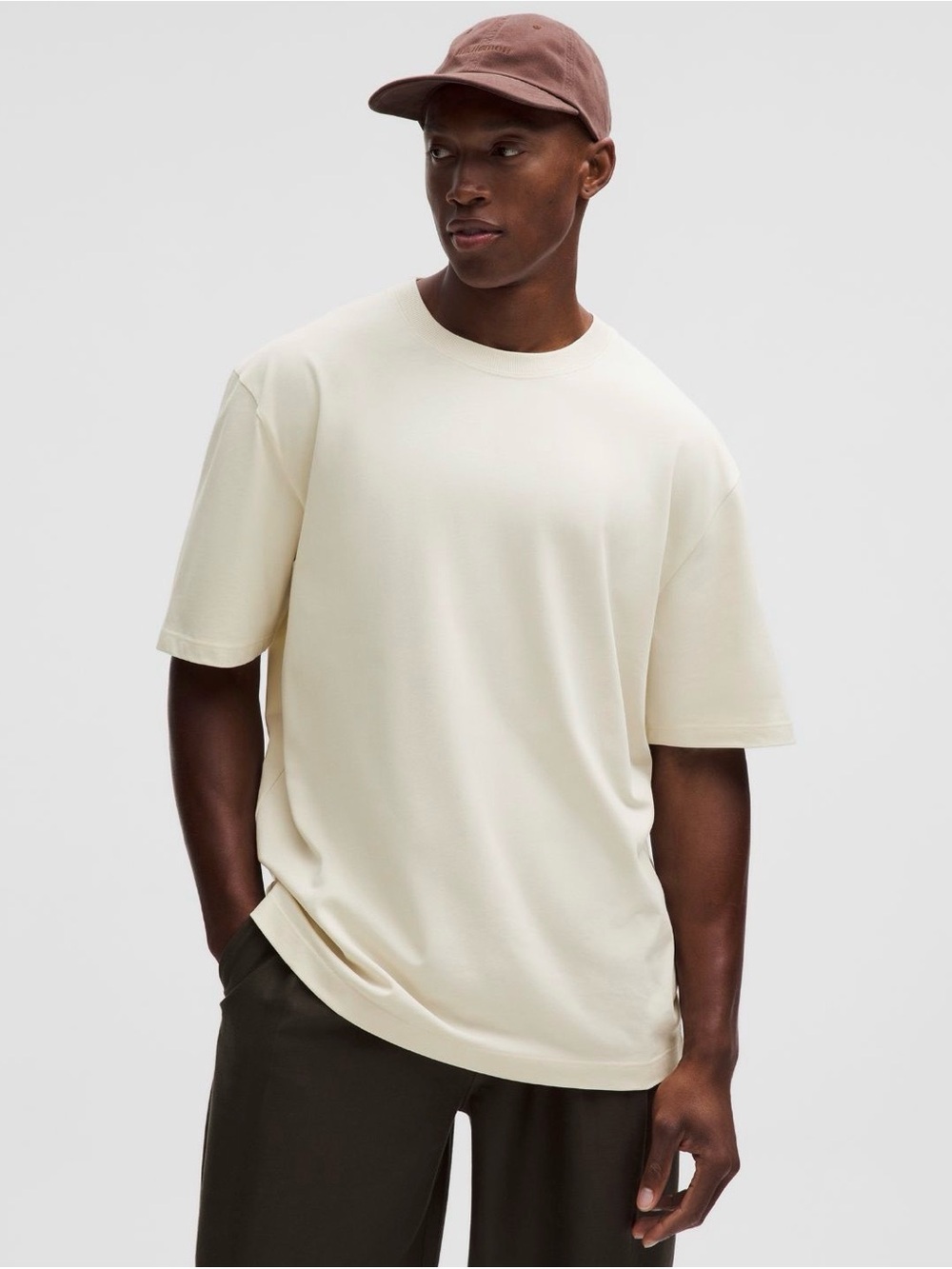 Lululemon Heavyweight Cotton Jersey T-Shirt Relaxed Fit Light Ivory  L